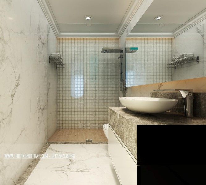 ThThiết kế nội thất phòng tắm, nhà vệ sinh nhà liền kề khu đô thị Văn Quán